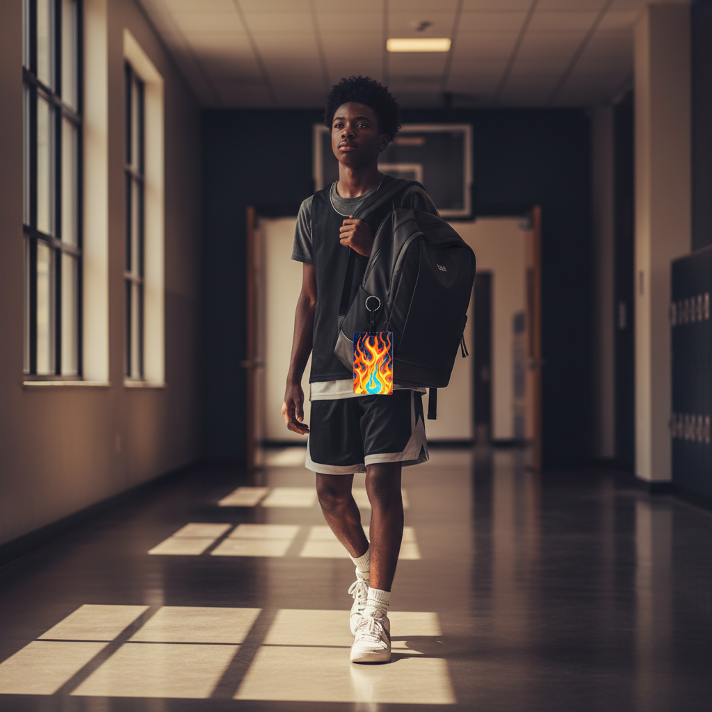 Player with custom bag tag